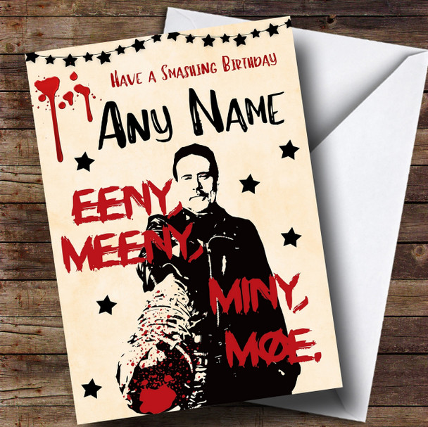 Smashing Negan The Walking Dead Customised Birthday Card