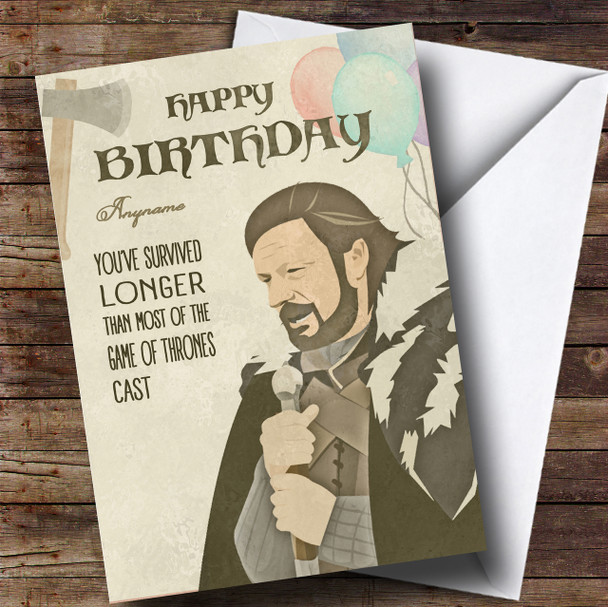 Got Ned Stark Game Of Thrones Birthday Customised Card
