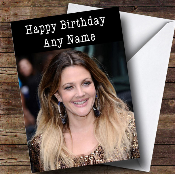 Customised Drew Barrymore Celebrity Birthday Card