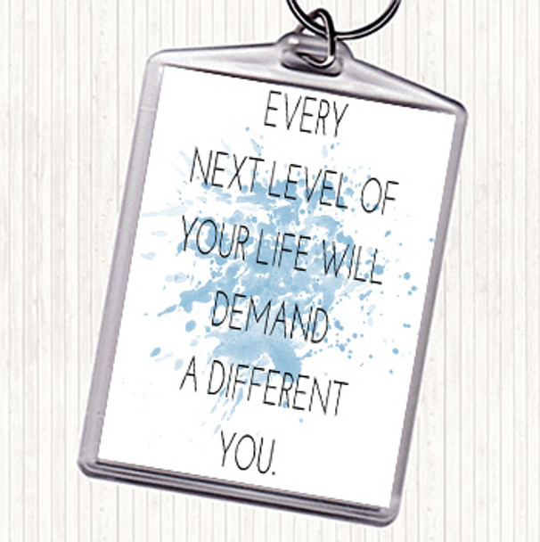 Blue White Demand A Different You Inspirational Quote Keyring