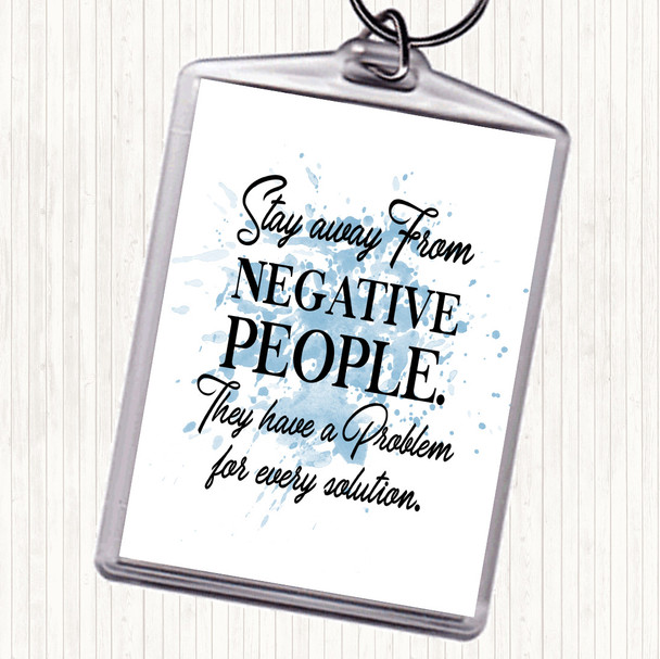 Blue White Every Solution Inspirational Quote Keyring