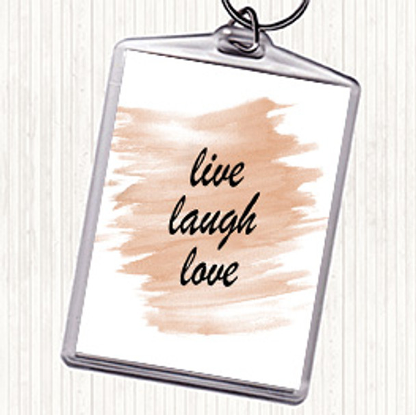 Watercolour Live Laugh Quote Keyring