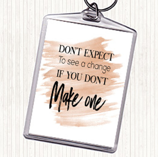 Watercolour Make One Quote Keyring