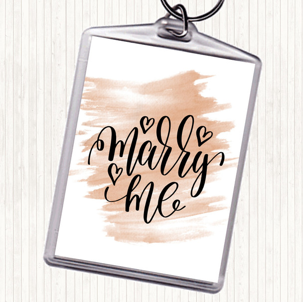 Watercolour Marry Me Quote Keyring
