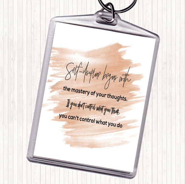 Watercolour Mastery Of Your Thoughts Quote Keyring Watercolour Mastery Of Your Thoughts Quote Keyring