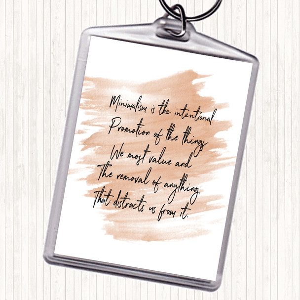 Watercolour Minimalism Quote Keyring