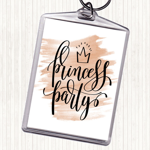 Watercolour Princess Party Quote Keyring