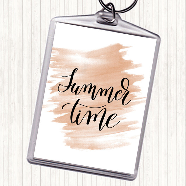 Watercolour Summertime Quote Keyring