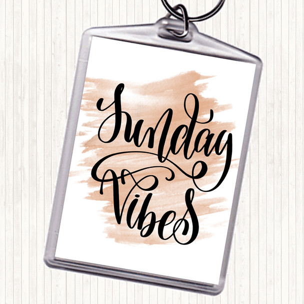 Watercolour Sunday Vibes Quote Keyring