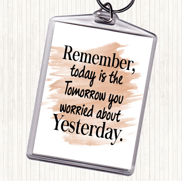 Watercolour Tomorrow You Quote Keyring