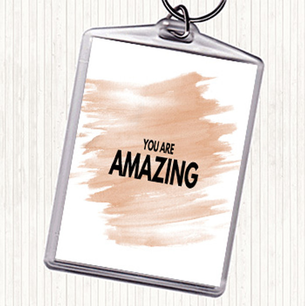 Watercolour You Are Amazing Quote Keyring