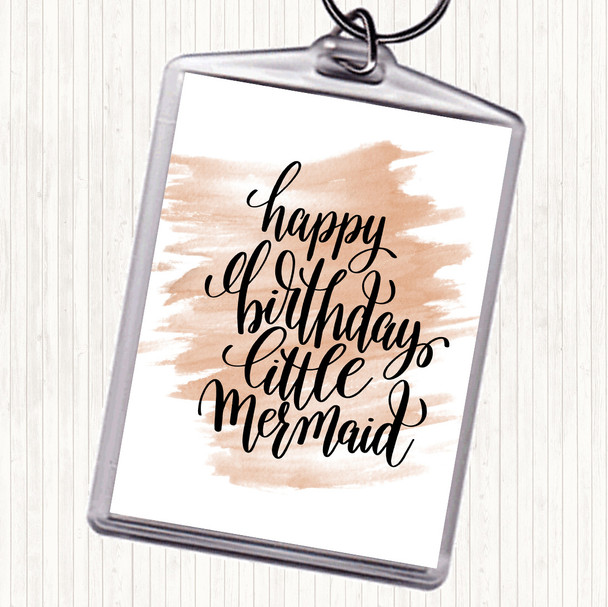 Watercolour Birthday Mermaid Quote Keyring