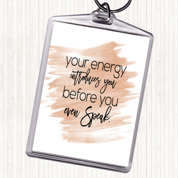 Watercolour Your Energy Quote Keyring