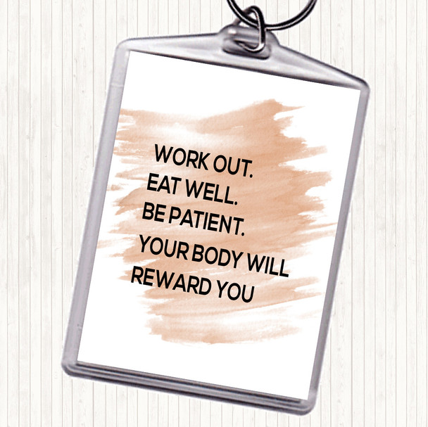 Watercolour Body Will Reward You Quote Keyring