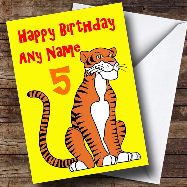 Tiger Cartoon Customised Birthday Card