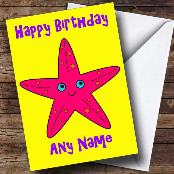 Pink Starfish Customised Birthday Card