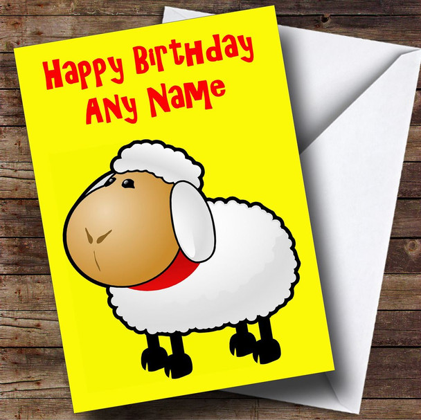 Sheep Cartoon Customised Birthday Card