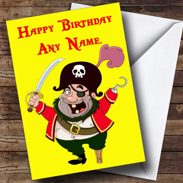 Yellow Pirate Customised Birthday Card