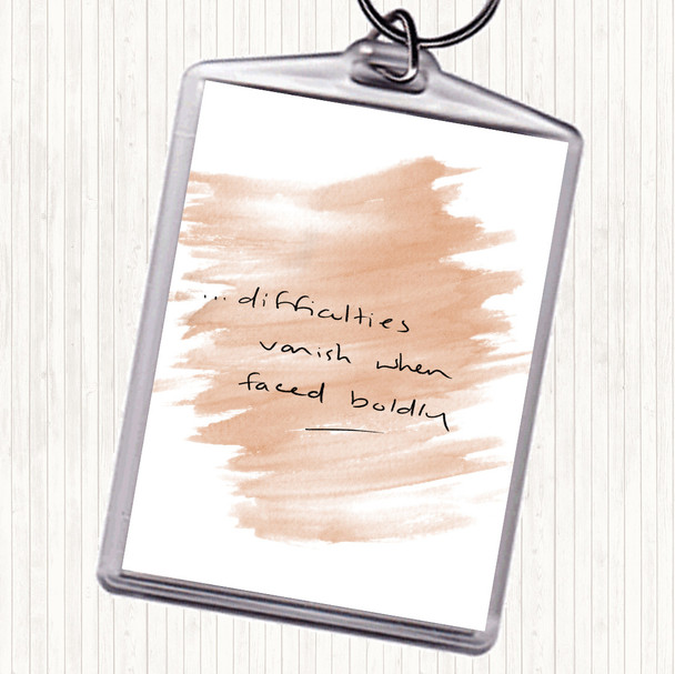 Watercolour Difficulties Quote Keyring