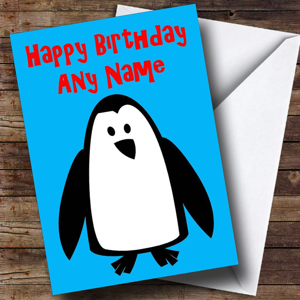 Penguin Cartoon Customised Birthday Card
