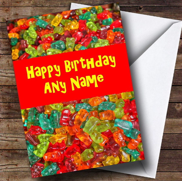 Gummy Bear Sweets Customised Birthday Card