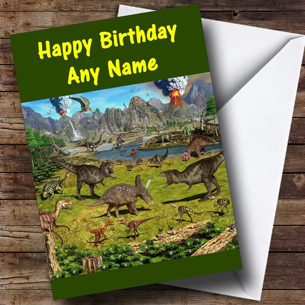 Dinosaur Land Customised Birthday Card