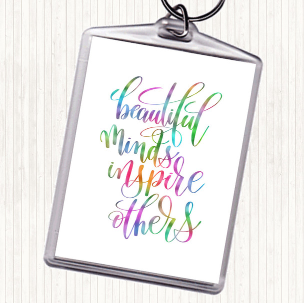 Inspire Others Rainbow Quote Keyring