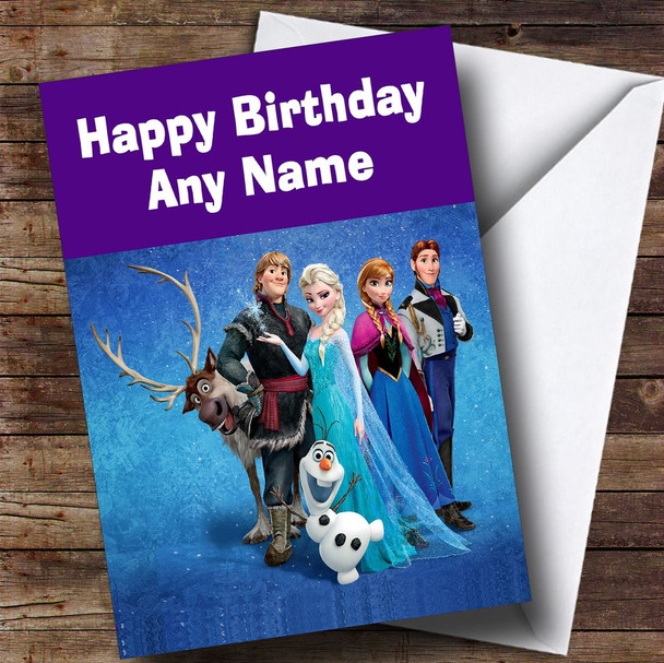 Frozen Blue Customised Children's Birthday Card