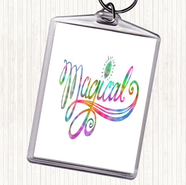 Magical Unicorn Rainbow Quote Keyring