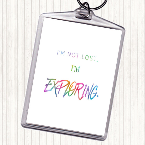 Not Lost Exploring Rainbow Quote Keyring