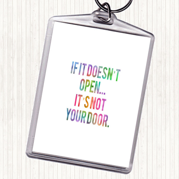 Not Your Door Rainbow Quote Keyring