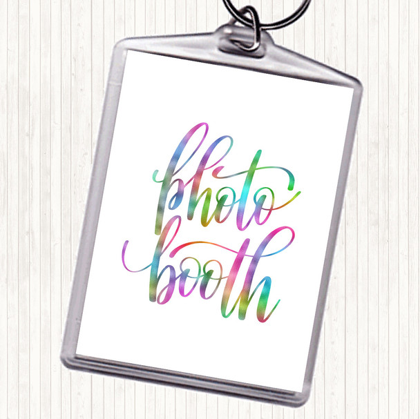 Photo Booth Rainbow Quote Keyring