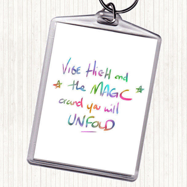 Ride High Magic Rainbow Quote Keyring Ride High Magic Rainbow Quote Keyring