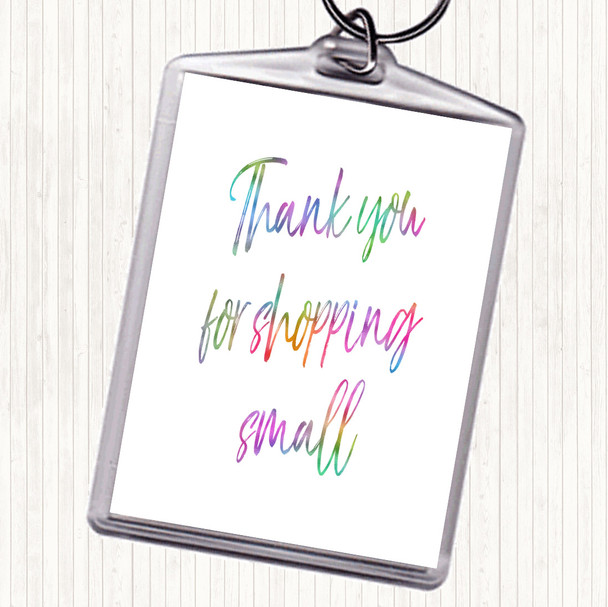 Shopping Small Rainbow Quote Keyring