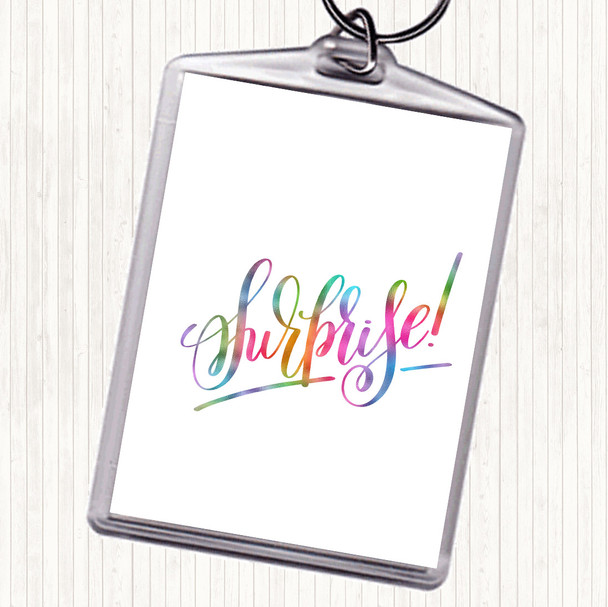 Surprise Rainbow Quote Keyring
