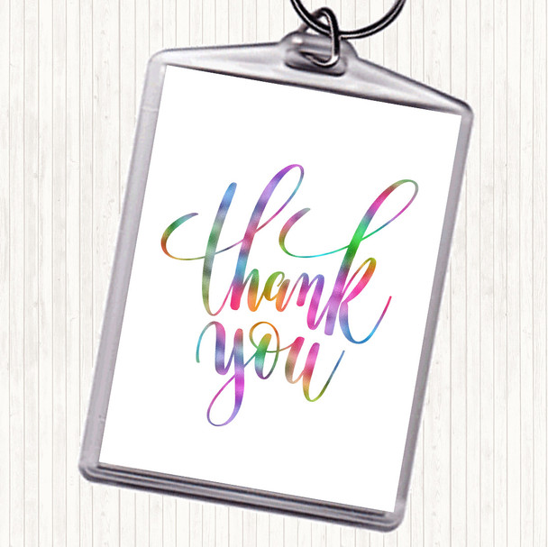 Thankyou Rainbow Quote Keyring