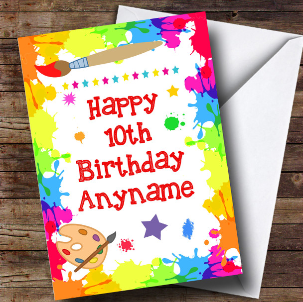 Paint Splats Art Children's Birthday Customised Card