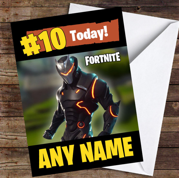 Fortnite Full Armoured Omega Customised Children's Birthday Card