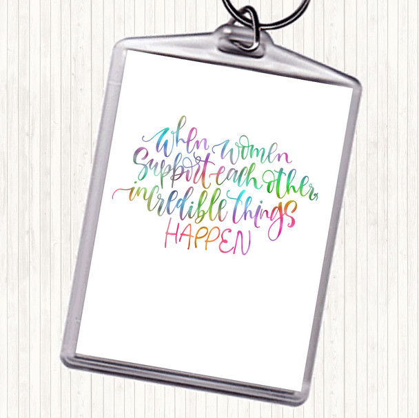 Women Support Rainbow Quote Keyring