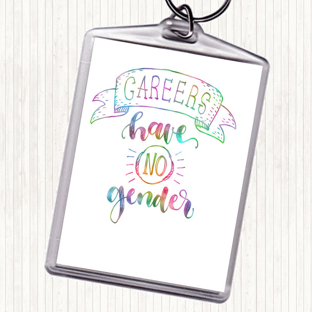 Careers No Gender Rainbow Quote Keyring