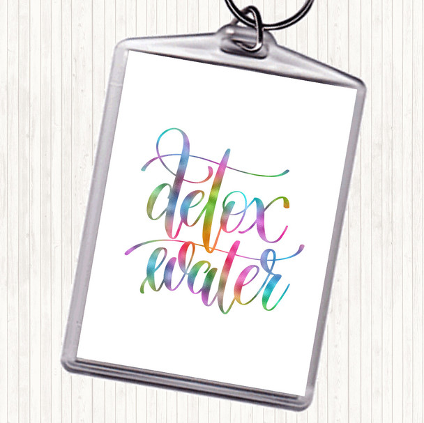 Detox Water Rainbow Quote Keyring