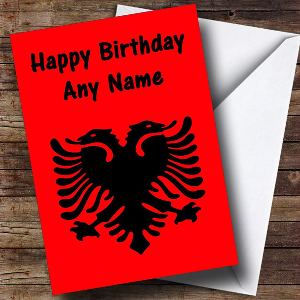 Albanian Flag Albania Customised Birthday Card