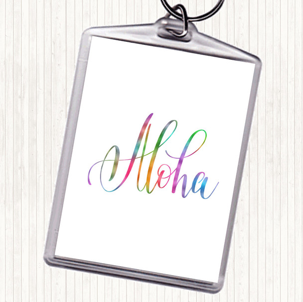 Aloha Rainbow Quote Keyring Aloha Rainbow Quote Keyring