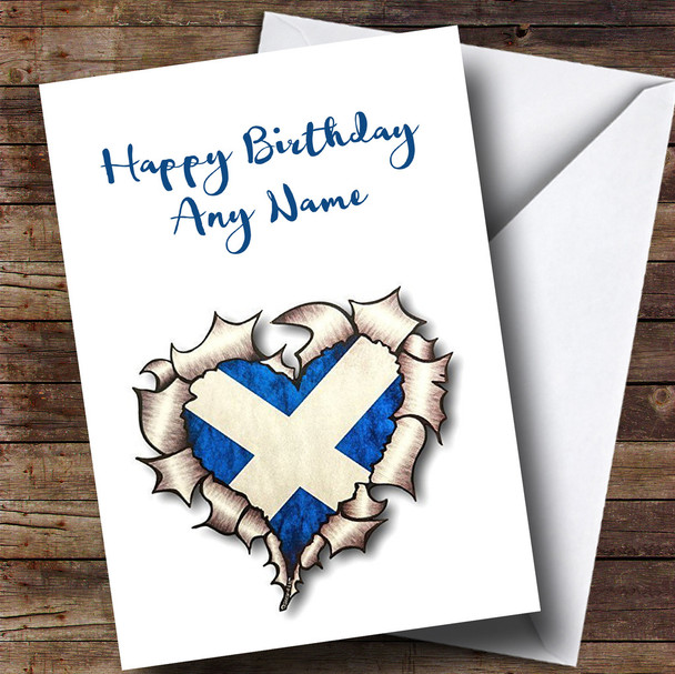 Scottish Heart Customised Birthday Card