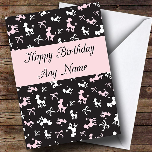Black Poodle Paris Chic Customised Birthday Card