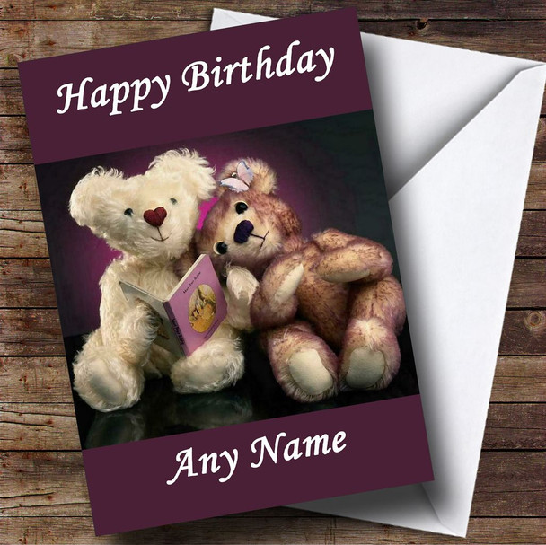 Purple Teddy Bears Customised Birthday Card