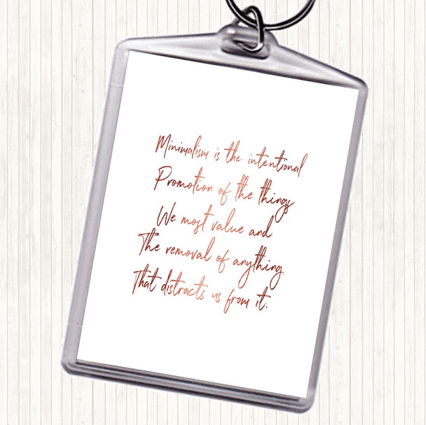 Rose Gold Minimalism Quote Keyring
