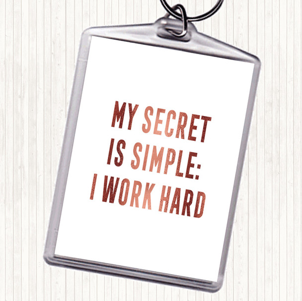Rose Gold My Secret Quote Keyring