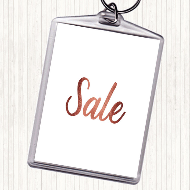 Rose Gold Sale Quote Keyring