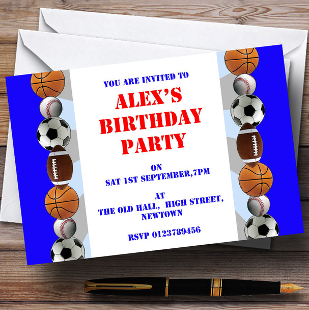 Football Sports Theme Customised Birthday Party Invitations